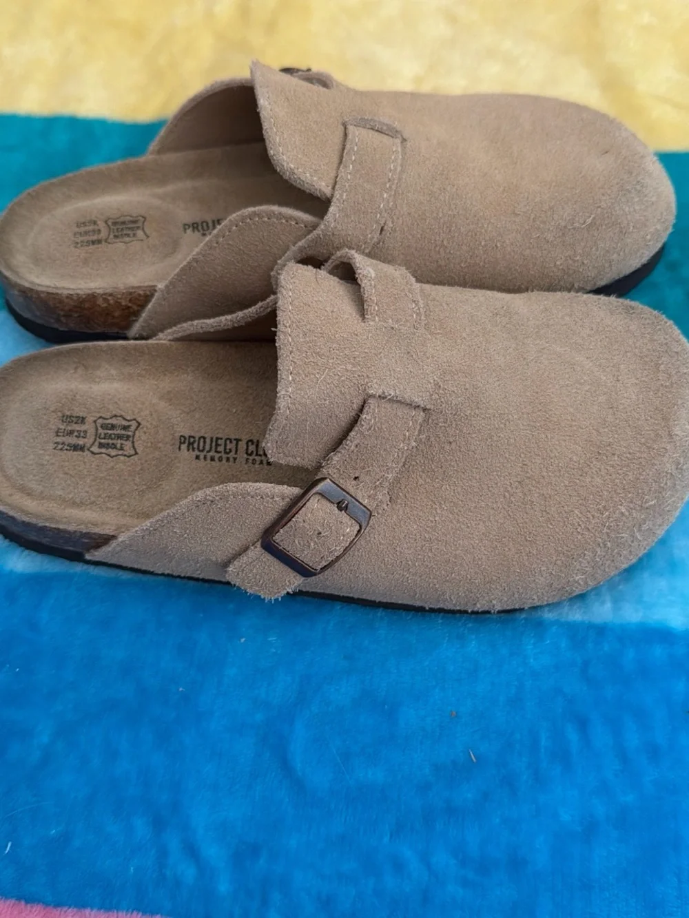 Project cloud Kids Brown Suede Slip-Ons with Black Soles